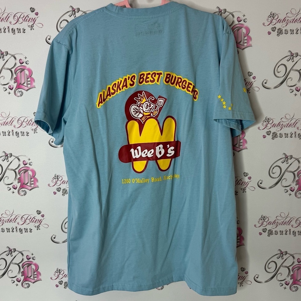 Weeb’s alaskas best burgers travel food foodie tee top Blue Graphic T-Shirt
